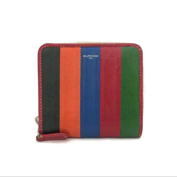 BALENCIAGA Bazar MultiColor Leather Bifold Wallet/2W0560 - Picture 9 of 9